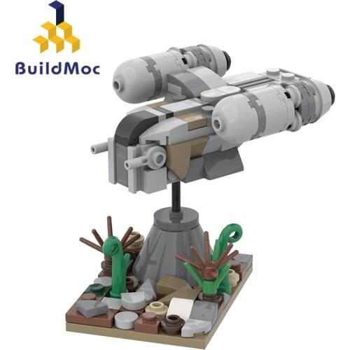 Buildmoc Space War Movie Razor Crest Model Building Blocks Gunship Military Craft Model Toys For Children Kids Gifts