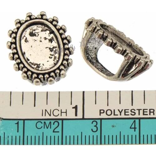 Bracelets beads for multilayer cords bangles antique silver 7*11mm large hole diy cabochon metal jewelry findings 21*17mm 10pcs