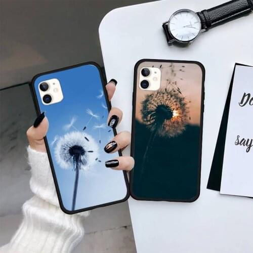 Flower Dandelion Ink Drawing Phone Case for iPhone 11 12 mini pro XS MAX 8 7 6 6S Plus X 5S SE 2020 XR