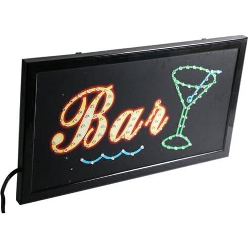 CHENXI Led Bar Sign Board Super Bright Quality Bar Pub Wine Neon Shop Display Advertising Hanging Signs 19x10 inch