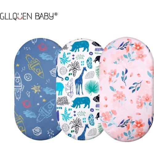 Baby Fitted Sheet Animal Styles Cradle Sheet Removable Mattress Infant Basket Bassinet Sheet Cover Changing Pad Covers 82*41cm