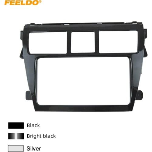 FEELDO Car Audio Stereo 2Din Fascia Frame Plate Adapter For Toyota Vios 2008 CD/DVD Dash Panel Frame Trim Kit #HQ4916