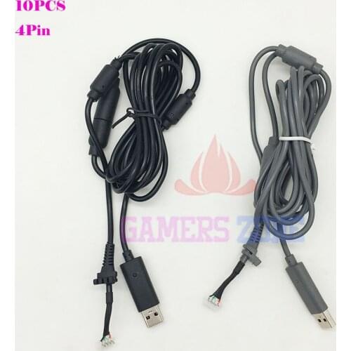 10PCS Black Grey 4 Pin Wired Controller Interface Cable W/ USB Breakaway Cable For XBOX 360 controller