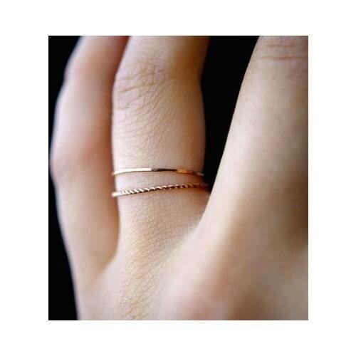 New fashion Simple metal electroplating twist geometric 2-piece ring For Women girl Accessories jewelry wholesale