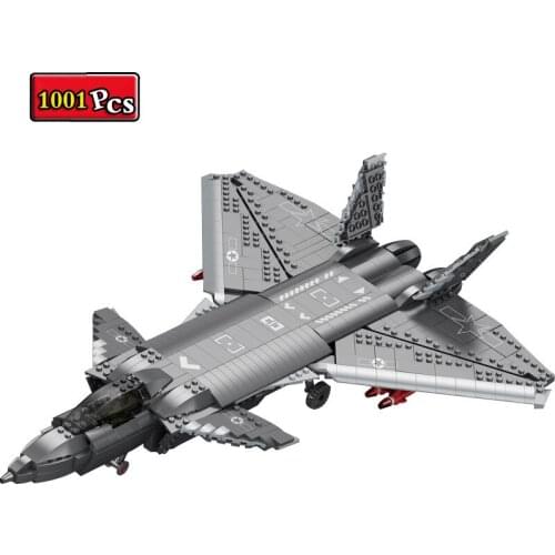 Military Series World War II J20 The Fifth Generation Stealth Fighter MOC Model Building Blocks Bricks Toys Gifts