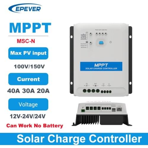 EPEVER MPPT 40A 30A 20A Security Controller 12V 24V/24V Solar Charge Controller Support Lithium Battery Can Work No Battery