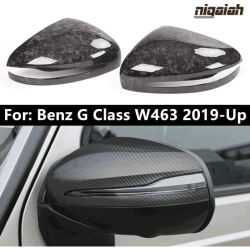 Forged Carbon Fiber Side Mirror Cover for Mercedes Benz G Class W463 2019 2020 GLE GLS Class Rearview Mirror Caps with 3M Tape