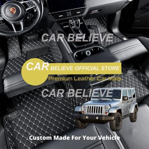 High quality Leather Car Floor mats For Jeep Wrangler JL 4 door 2018 2019 2020 Carpets Rugs Pads Accessories