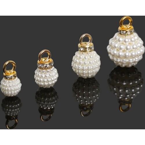 ABS Ivory Color Imitation Pearl Charm Pendant Round Beads Fit Earring Bracelet Choker Necklace Jewelry Making