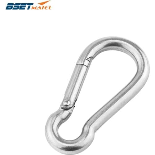 M5*50mm Multifunctional 304 Stainless Steel Spring Snap Carabiner Quick Link Ring Hook snap shackle Chain Fastener Hook