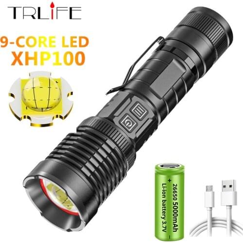 XHP99 High Power LED Flashlight 7000LM Led Flashlight Zoomable USB Rechargeable Torch 18650/26650 Battery for Camping Outdoor