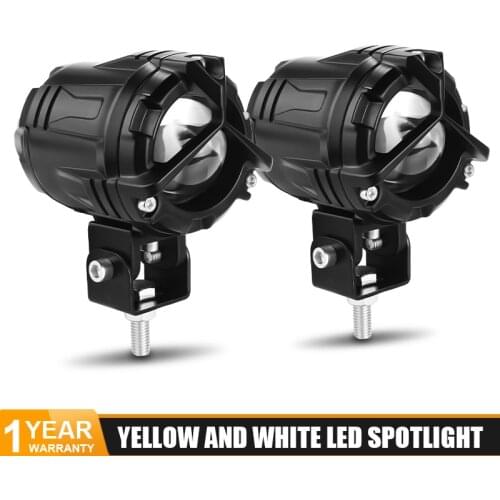 Motorcycle LED Spotlight Headlight 40W Super Bright 5500lms Tri-model Motorbike Car ATV Driving Foglight Auxiliary Spotlight