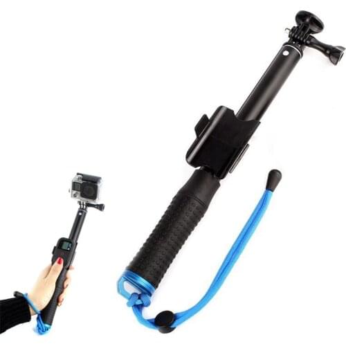 New Selfie Stick Remote Pole Telescoping Extendable Self Portrait Stick Cemera Handheld Monopod Wrist Strap For GoPro Camera