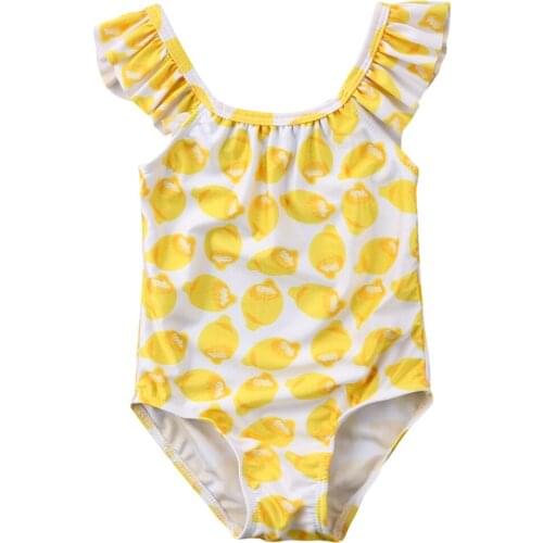 New Family Matching Kids Baby Girl Lemon Printed Tankini Bikini Swimwear Swimsuit Beachwear Bathing Suit