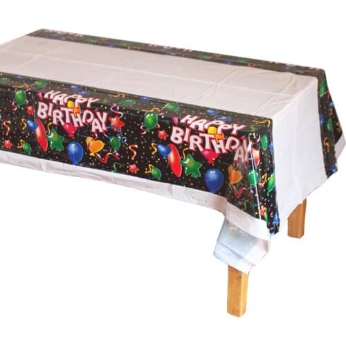 Disposable Plastic Table Cloth Happy Birthday Ballon TableCover Tablecloth Waterproof For Birthday Party Decoration 180*108cm
