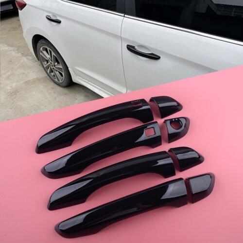 8Pcs/Set Car ABS Side Door Handle Cover Trim Glossy Black Decoration Fit For Hyundai Elantra 2017 2018 2019 2020