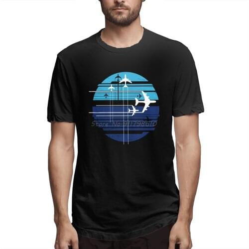 Crossing Airplanes T Shirt Oversized Short Sleeve Anime Shirt Men Cotton Tees Streetwear Harajuku