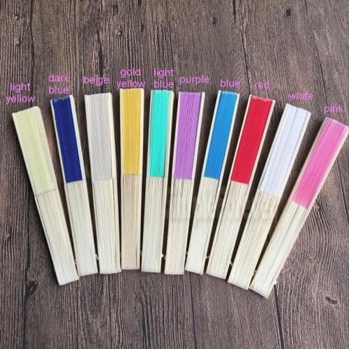 Personalized Wedding Silk Cloth Fan Hand-made Bamboo Fan Printing Bridal&Groom Name and Date 18pcs/lot