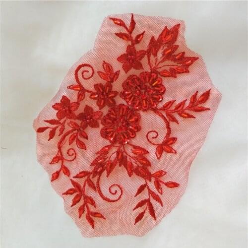 Bead Applique Medallions Piece Lace Embroidery Applique Lace multi color DIY lace motif