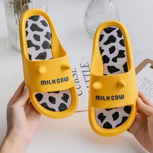 New Leopard Sandals Female Cartoon Flip Flops Bathroom Non-Slip Slippers Couple Indoor Soft Bottom For Men Slides Summer Shoes