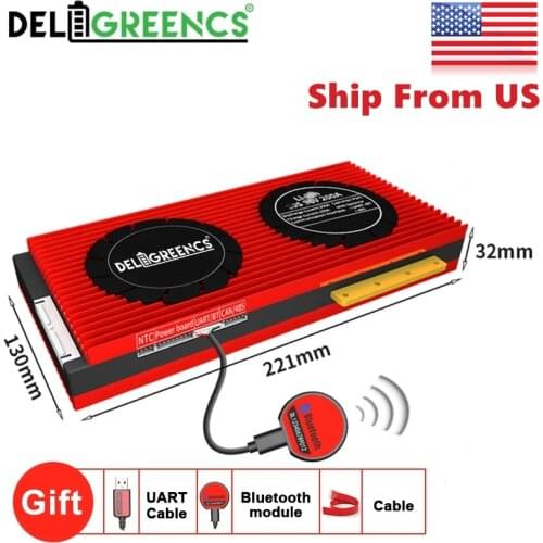 Smart BMS 4S 200A 12V LifePO4 BMS Bluetooth APP SOC UART for 12V Lithium Battery Pack Power Storage Solar Car Poland Shipping