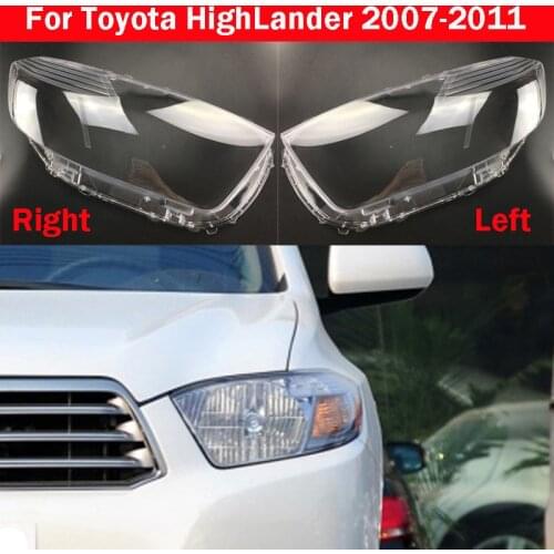 Front Headlight Glass Cover Headlamps Transparent Lampshades Lamp Shell For Toyota HighLander 2007-2011