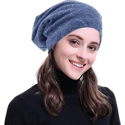 Thick Benies Hip Hop Hats Women Casual Soft Skull cap Elastic Warm Skullies For Female Autumn Winter Plus velvet