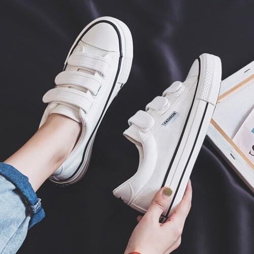 2020 Summer Autumn Shoes New Velcro Canvas Shoes Women Fashion Ulzzang Casual Shoes Students Small White Shoes
