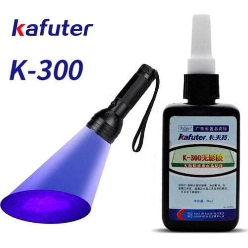 Strong power 51led UV light +Kafuter 50ml UV Glue UV Curing Adhesive K-300 Transparent Crystal and Glass Adhesive