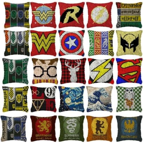 Van Gogh Carpet Embroidery Pillow Knoop Pakket Needlework Set Latch Hook Cushion Button Package Decor