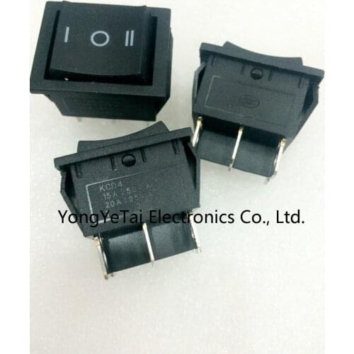 YYT 5PCS KCD4 6Pin 3-speed rocker switch switch electric toy car stroller black switch pin of copper