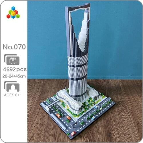 YZ 070 World Architecture Saudi Arabia Kingdom Tower Tree Car Model Mini Diamond Blocks Bricks Building Toy for Children no Box