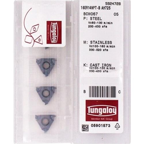 16ER14NPT-B AH725 100% Original TUNGALOY carbide insert with the best quality 10pcs/lot free shipping