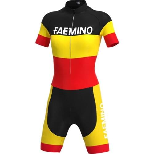 1962 Competition FAEMINO Team Retro Woman Cycling Jumpsuit Triathlon Mtb Bike Short sleeve Skinsuit suit maillot ciclismo mujer
