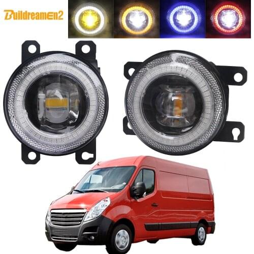 2 X Car Right + Left Fog Light Assembly LED Lens Angel Eye Daytime Running Lamp DRL 30W 8000LM 12V For Opel Movano 2000-2010
