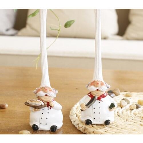 2 Pasts/set Bakery Resine Statuette Cake From Chef Cook Statue Home Kitchen Restaurant Bar Cafe Decoration