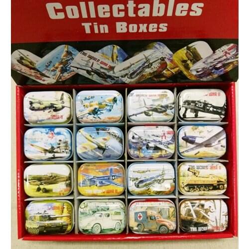 32pc/box Military design Tin Box Mini Metal Coin Saver Box Small Jewerly collect Case Pill case 16 designs Chocolate Box