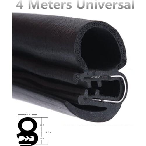 4 Meters Rubber Car Door Seal Weatherstrip EPDM steel belt Weatherstripping Soundproof Waterproof