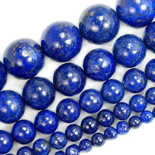 8SE11343 Natural Lapis Lazuli Gems Beads 15" 4 6 8 10 12 14mm Pick Size