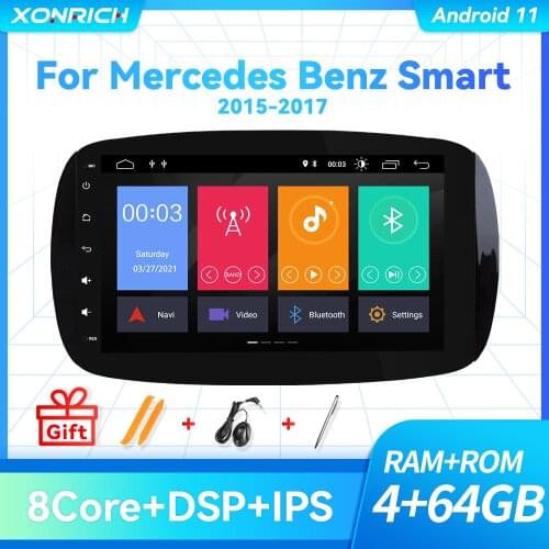 4GB 64GB DSP 1 Din Android 10 Car Radio Multimedia Player For Mercedes Smart Fortwo 2015 2016 2017 GPS Navigation Stereo IPS RDS