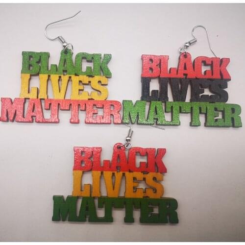 Free Shipping!Black lives matter Wooden Earrings