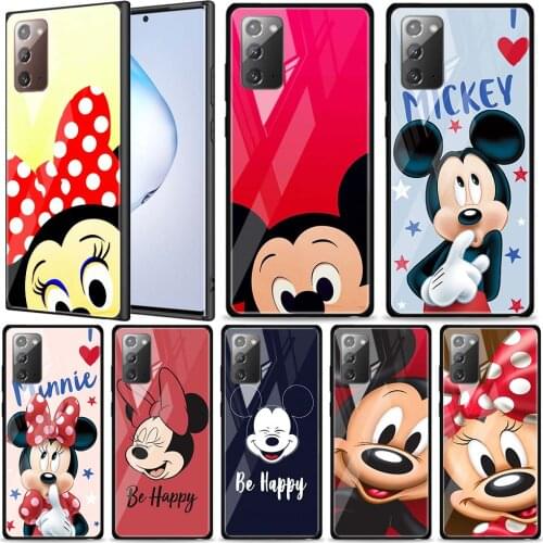 Disney Minnie Mouse Happy for Samsung Galaxy Note 20 Ultra 10 Lite Plus 9 8 5G A70 A50 A40 A30 A20 Tempered Glass Phone Case