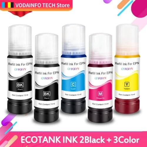 5 bottle Ink for Epson L3150 L3110 104 502 512 504 Ink EcoTank Printer ET2700 ET2750 ET3700 ET2711 BottLe refill dye ink