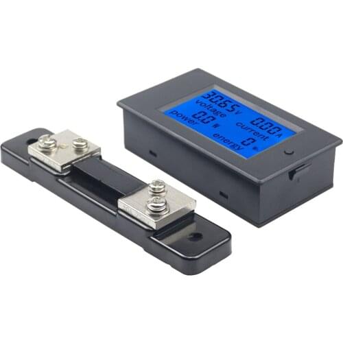 DC Digital Voltmeter Ammeter Wattmeter 6.5-100V 50A Voltage Power Amps Kwh LCD Panel Meter Monitor