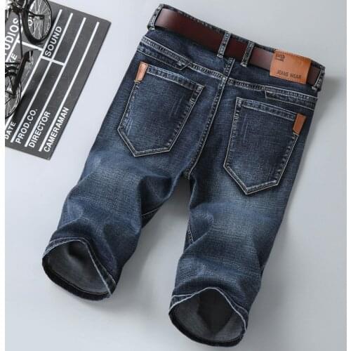 2021 New Fashion Mens Jeans Homme Slim Straight Summer Classic Casual Shorts Elastic Denim Pants Male