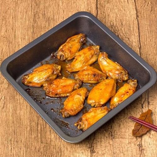 8 Inch Square Cake Baking Pan Pastry Mold Black Thickening Carbon Steel Non-Stick Tray Bread Biscuits Kitchen Bakeware Tools