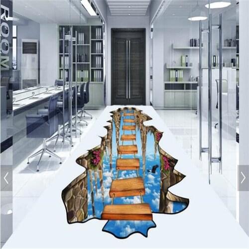 Custom made 3D floor to draw Room living bathroom in accordance width of the length Self-adhesive decorative floor painting