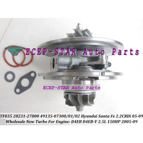 Free Ship Turbo Cartridge CHRA TF035 28231-27800 49135-07300 49135-07100 49135-07301 For HYUNDAI Santa Fe 05-09 D4EB V 2.2L CRDi