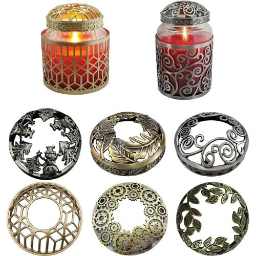 Jar Candle Topper - Metal Candle Cover Lids to Burn Evenly Home Decor Accessories Candles Shades Sleeves Cover Top Lid