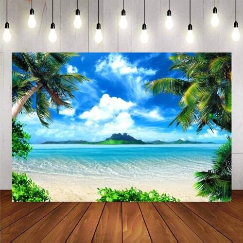 Summer Beach backdrop for photography palm Coconut tree Custom Wedding Photographic Background Backdrops For Photo Studio custom
